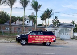 Căng băng rôn, diễu hành đòi nợ đại gia xứ Thanh