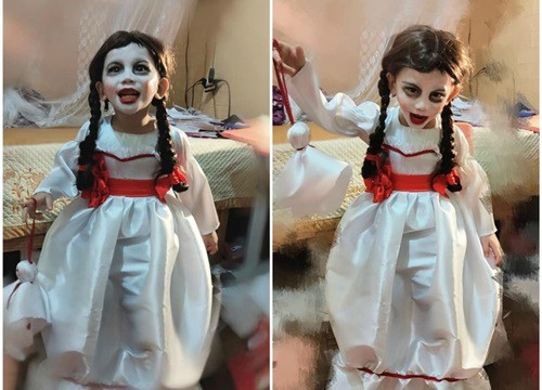 Mẹ thiết kế váy cho con trai đóng vai Annabelle