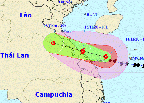 Bão Vamco đổ bộ miền Trung rạng sáng mai