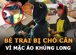 Bé trai bị chó đuổi cắn, phải khâu 5 mũi vì mặc bộ quần áo khủng long