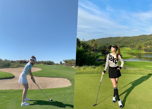 Jessica Jung có sở thích đánh golf sang chảnh, biến luôn sân golf thành sàn diễn thời trang