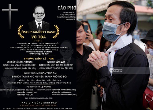 Cáo phó bố ruột NS Hoài Linh: Gia đình miễn thăm viếng và phúng điếu, có chi tiết làm rõ tin đồn nam danh hài về Mỹ?