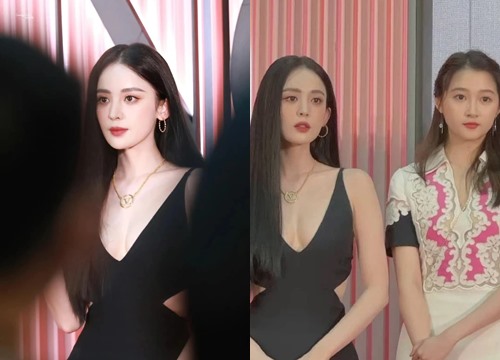 Cổ Lực Na Trát diện váy xẻ sâu lấp ló vòng 1, chặt đẹp mỹ nhân Quan Hiểu Đồng