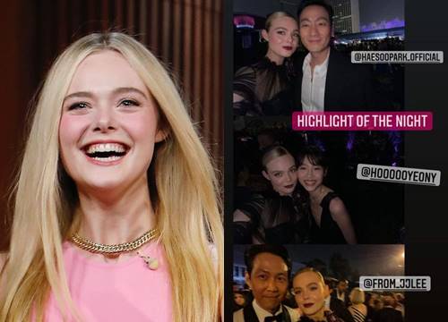 Elle Fanning "rớt liêm sỉ" khi gặp sao Squid Game, Leonardo DiCaprio cũng "mất giá" không kém