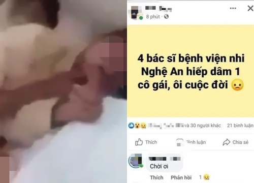 Điều tra clip bác sĩ Nghệ An cùng 3 người đàn ông hiếp dâm cô gái trẻ?