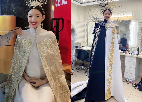 Trương Tử Lâm diện lễ phục nặng 40 kg khi đang mang thai 6 tháng