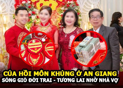 An Giang: Đám cưới khủng, tiền chất thành cộc, vàng kim cương đếm không xuể