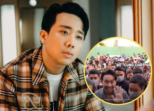 Trấn Thành bị xây xát, bấu chảy máu khi giao lưu với fan 'Bố già'