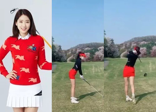 Park Shin Hye khoe dáng cực nuột khi đi chơi golf
