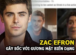 Zac Efron - High School Musical handsome man shocked with face deformed because of cutlery