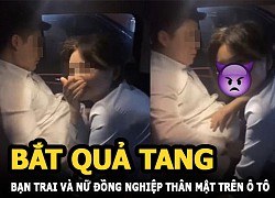 Cô gái bắt quả tang bạn trai tụt quần "đàm phán" với nữ đồng nghiệp đang quỳ gối trên xe hơi