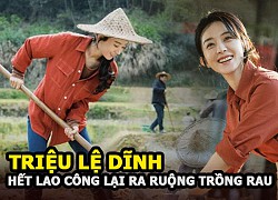 Triệu Lệ Dĩnh hết làm lao công lại ra ruộng trồng rau nhưng visual vẫn "cực đỉnh"