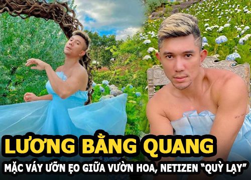 Lương Bằng Quang mặc váy ưỡn ẹo giữa vườn hoa, netizen "quỳ lạy" xin tha cho Đà Lạt