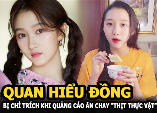 Quan Hiểu Đồng bị chỉ trích quảng cáo bất chấp khi ăn chay bằng "thịt thực vật"