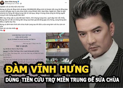 Đàm Vĩnh Hưng lên tiếng sau khi bị chỉ trích gay gắt dùng tiền cứu trợ lũ lụt để sửa chùa