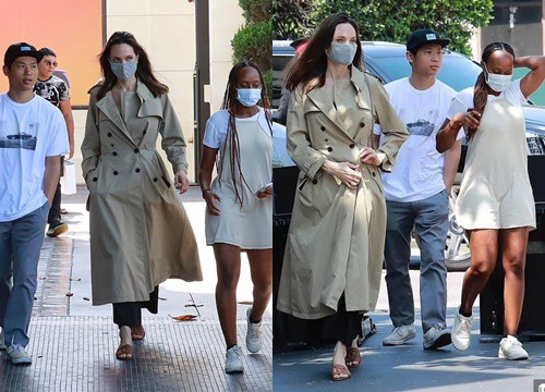 Angelina Jolie vui vẻ đi mua sắm cùng các con sau tin đồn hẹn hò The Weeknd