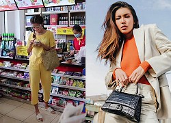 Supermodel Minh Tu wears a suit, wears a thousand-hole honeycomb sandals to buy things that cause fever MXH