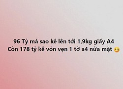 Câu hỏi oái oăm nhất lúc này: 96 tỷ của ca sĩ "vùng đất cấm" sao kê nặng 1,9kg, nhưng 178 tỷ lại chỉ có 1 tờ A4?