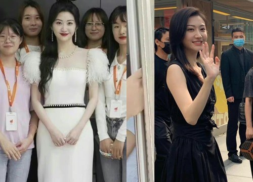 'Đệ nhất mỹ nữ Bắc Kinh' Cảnh Điềm trắng phát sáng khi đứng cạnh người hâm mộ