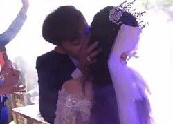 The groom embraces his ex passionately, the bride is frozen and doesn&#39;t know what to do