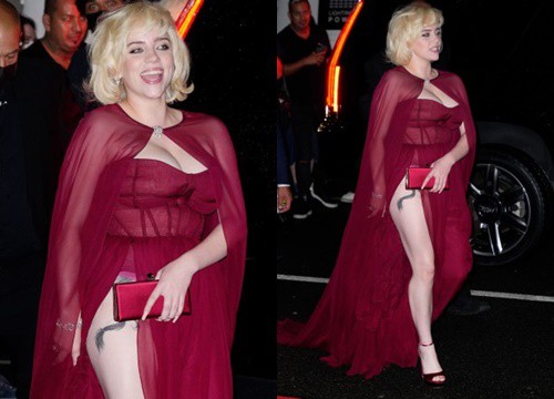 Billie Eilish gây sốt với màn lột xác ở tiệc hậu Met Gala: Váy đỏ rực tôn vòng 1 chực trào, "mất máu" hơn vì chi tiết ở đùi