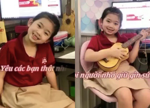Con gái Mai Phương lần đầu hào hứng quay clip khoe góc học tập