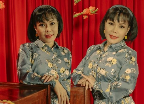 Việt Hương trẻ trung váy hoa đón Tết sớm cùng 'Nhà không bán'