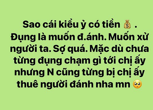 Chuyện của Trang Nemo và Trần My đang "nóng sốt", một "hot girl" livestream lên tiếng: "ỷ có tiền, đụng là muốn đánh"
