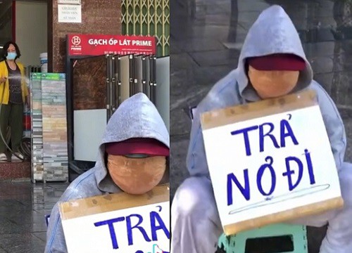 Gần Tết, 3 người ôm biển đòi nợ ngồi lì trước cửa, bị chủ nhà vác vòi xịt nước