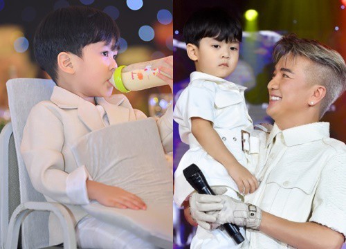 Con trai Đàm Vĩnh Hưng "chất chơi": Ôm bình sữa, ngồi ngoan xem ba hát