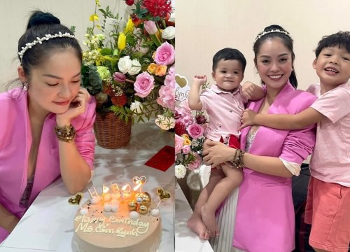 Dương Cẩm Lynh đón sinh nhật tuổi 41 bên 2 quý tử