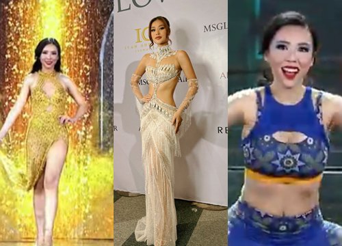 Miss Grand Hong Kong gây tranh cãi khi "xoạc" trên sân khấu, cầm váy giống đi chợ, thua xa Thiên Ân