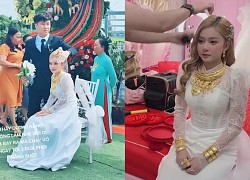 TikToker Út Nhi got married, wearing gold around her neck and still rocking, causing a &#39;storm&#39; on the internet