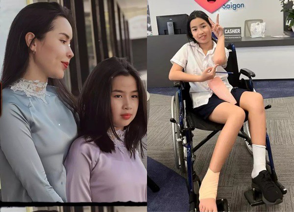 Lưu Hương Giang đăng ảnh con gái chấn thương, ngồi xe lăn