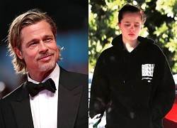 Brad Pitt dating a young love, the daughter intends to be transgender and appears sad as if she is about to cry?