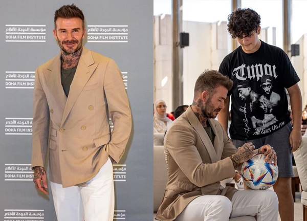 David Beckham xuất hiện bảnh bao tại buổi chiếu phim, khoe hình xăm kín người