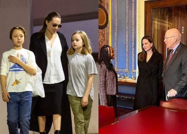 Angelina Jolie cho cặp con song sinh hiếm hoi lộ diện, con gái nuôi làm 1 việc chấn động