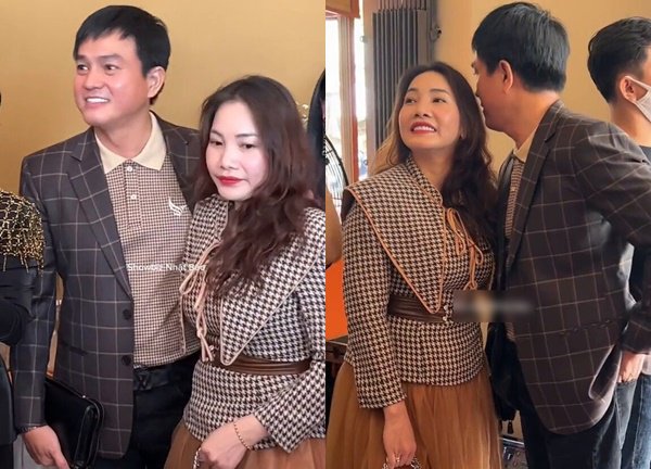 "Vợ chồng son" Cao Minh Đạt tình tứ diện đồ đôi cùng tham dự sự kiện