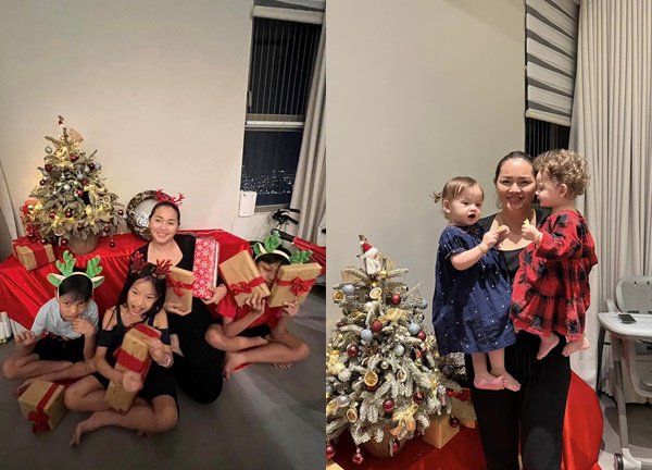 Khung hình gia đình sum vầy của mẹ đơn thân 5 con Diễm Châu dịp Noel