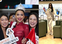 Miss Universe battle at the airport: Ngoc Chau brought 6 suitcases, Miss Thailand played big and decided to &#39;hold the crown&#39;