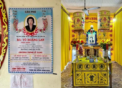 Tang lễ NS Hoàng Lan: Công bố cáo phó, khung cảnh vắng lặng gây chạnh lòng