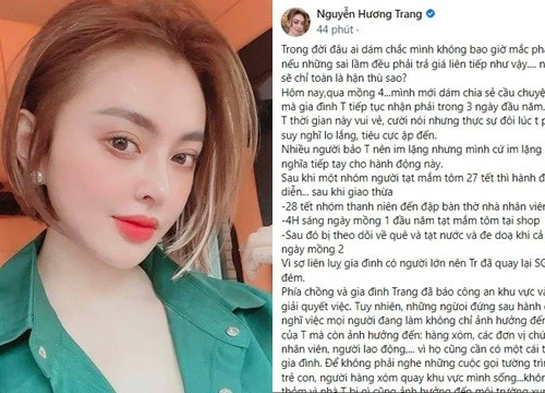 Trang Nemo đăng tâm thư "đang tự hối lỗi" hậu bị tạt mắm tôm và đánh hội đồng
