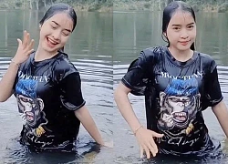 Yona Cu - &quot;Ba Na beauty&quot; dancing in the water, controversial because of wet clothes hugging her body