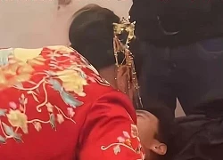 Clip of the bride passionately kissing the groomsmen, the groom&#39;s attitude is shocking