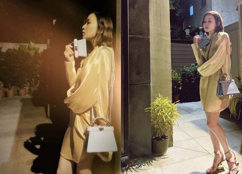 Charmaine Charmaine shows off her long legs when wearing a branded tree, her 47-year-old beauty is stunning