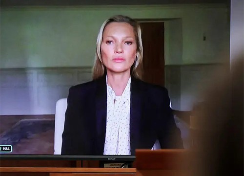 What does Kate Moss wear at the trial of Johnny Depp and Amber Heard mean?