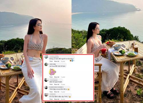 Ngọc Trinh check-in trước biển khoe vòng 1 "căng tràn", netizen mỉa mai: "Lại mua đất hả chị?"