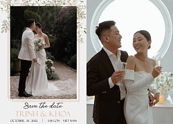 Lieu Ha Trinh and her younger husband revealed a simple wedding card, a happy and sweet couple