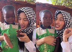 Miss Thuy Tien teaches an Angolan child to sing &quot;I Love You&quot; in Vietnamese, causing a storm in the community