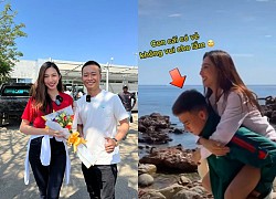 Miss Thuy Tien is carried by a handsome man on her back, has Quang Linh Vlog seen and evaluated?